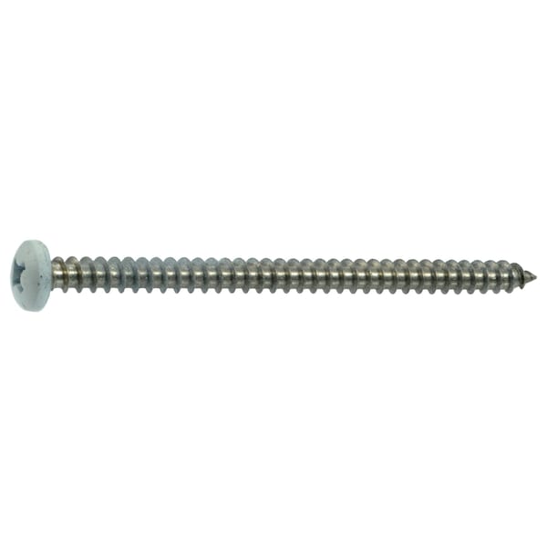 Midwest Fastener Sheet Metal Screw, #8 x 2-1/2 in, Painted 18-8 Stainless Steel Pan Head Phillips Drive, 100 PK 09080 - main
